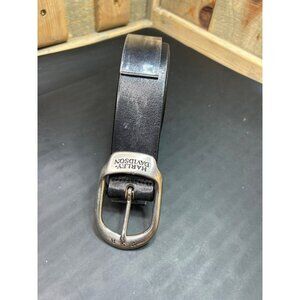 Harley-Davidson Mens Black Leather Belt With Silver Buckle Size 36